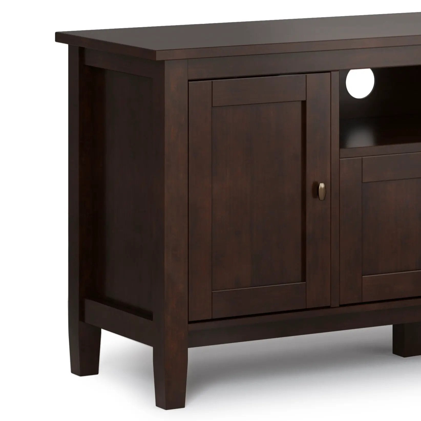 Warm Shaker TV Media Stand dark espresso wood with paneled doors by Unique Piece Furniture on Tampa Home & Garden Store