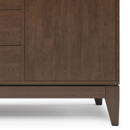 Solid Wood Sideboard Buffet by HouseOfZazla in warm brown finish with left drawers on Tampa Home & Garden Store