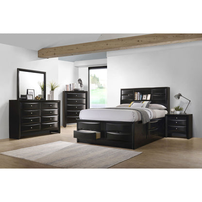 Jazz storage bed by HouseOfZazla in black finish with built-in drawers, matching dressers on Tampa Home & Garden Store