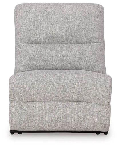 Acklen Place reclining sectional in light gray textured fabric on Tampa Home & Garden Store