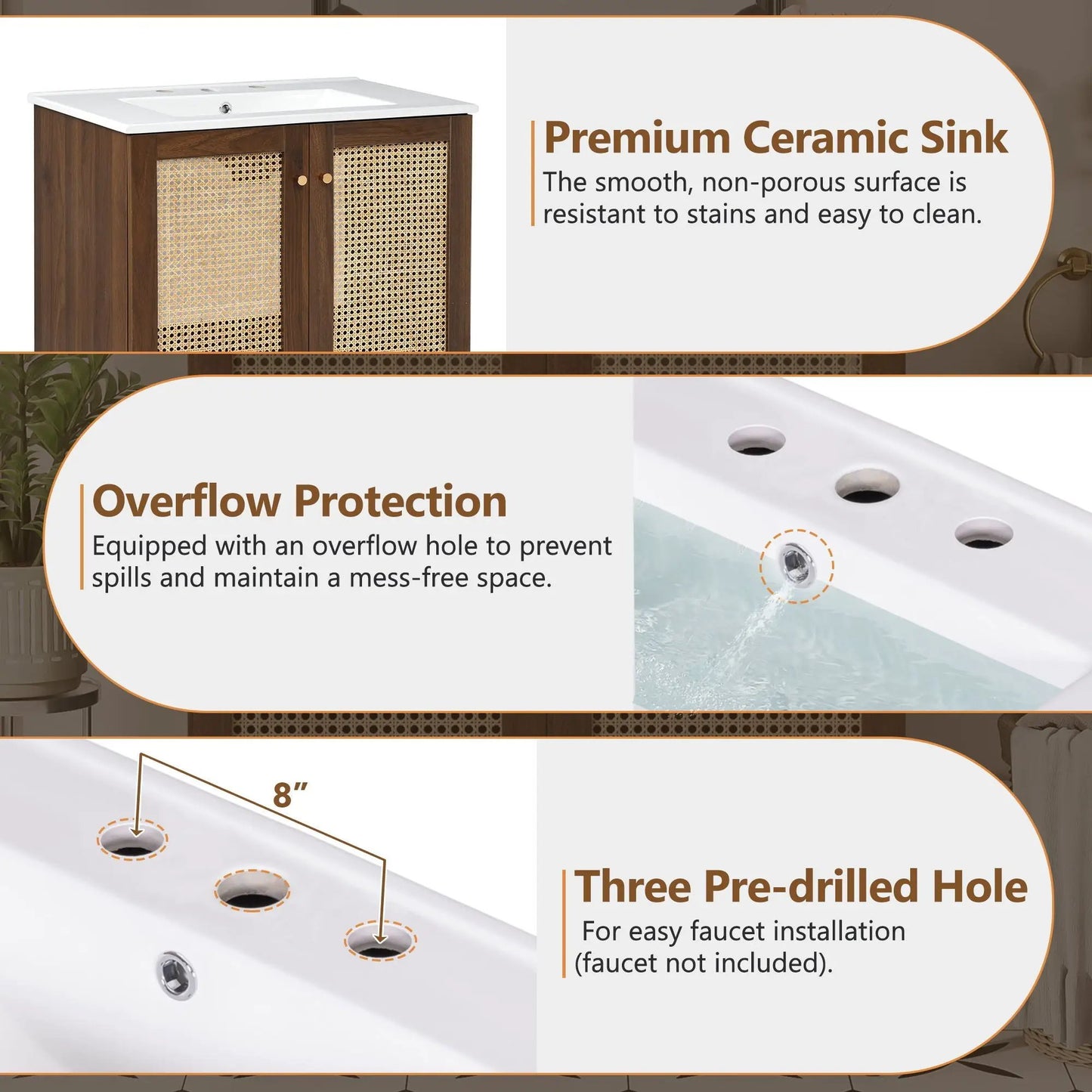 Bathroom Vanity Cabinet With Soft Close Doors