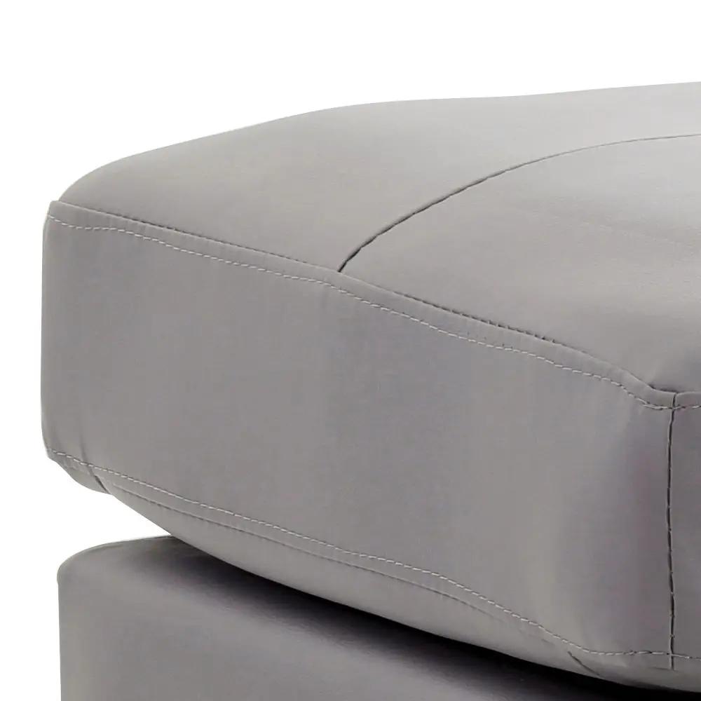 Casual ottoman gray upholstery with top stitched seams and rounded edges Unique Piece Furniture on Tampa Home & Garden Store