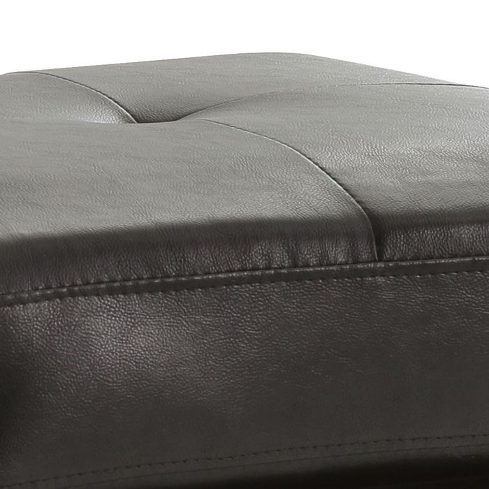 Upholstered ottoman in black faux leather with stitched seam detail HouseOfZazla on Tampa Home & Garden Store