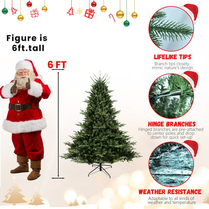 Full-Shaped 6 ft Christmas Tree with 1673 PE/PVC tips on a metal stand HouseOfZazla on Tampa Home & Garden Store