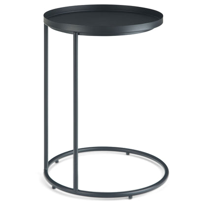 Monet black metal nesting tables set of 2 with round tops and slim legs HouseOfZazla on Tampa Home & Garden Store