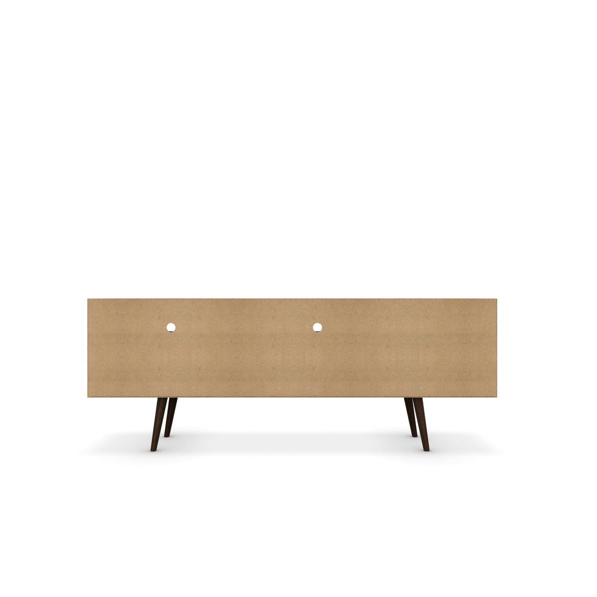 TV stand with wire management and smart storage, light brown wood finish, angled legs on Tampa Home & Garden Store
