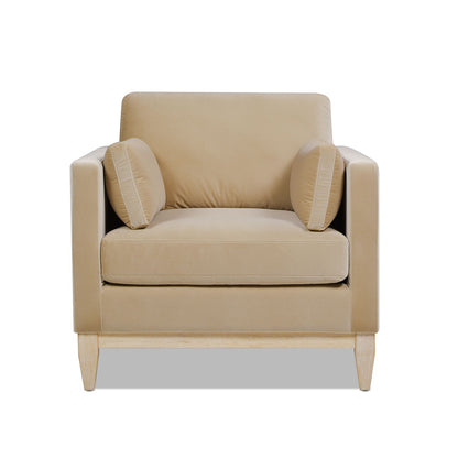 Modern Farmhouse Arm Chair beige faux leather with reversible cushions, HouseOfZazla on Tampa Home & Garden Store