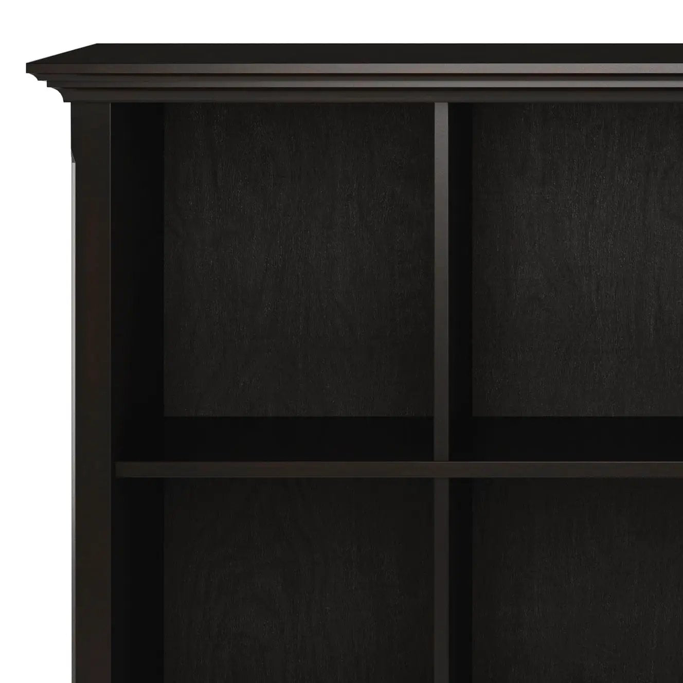 Amherst Cube Storage Bookcase in black wood finish by Unique Piece Furniture with open cube shelves on Tampa Home & Garden Store