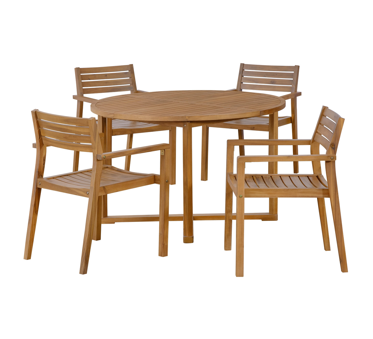 Five Piece Outdoor Dining Set with Acacia Wood