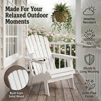 Oversize Wooden Folding Adirondack Patio Chair