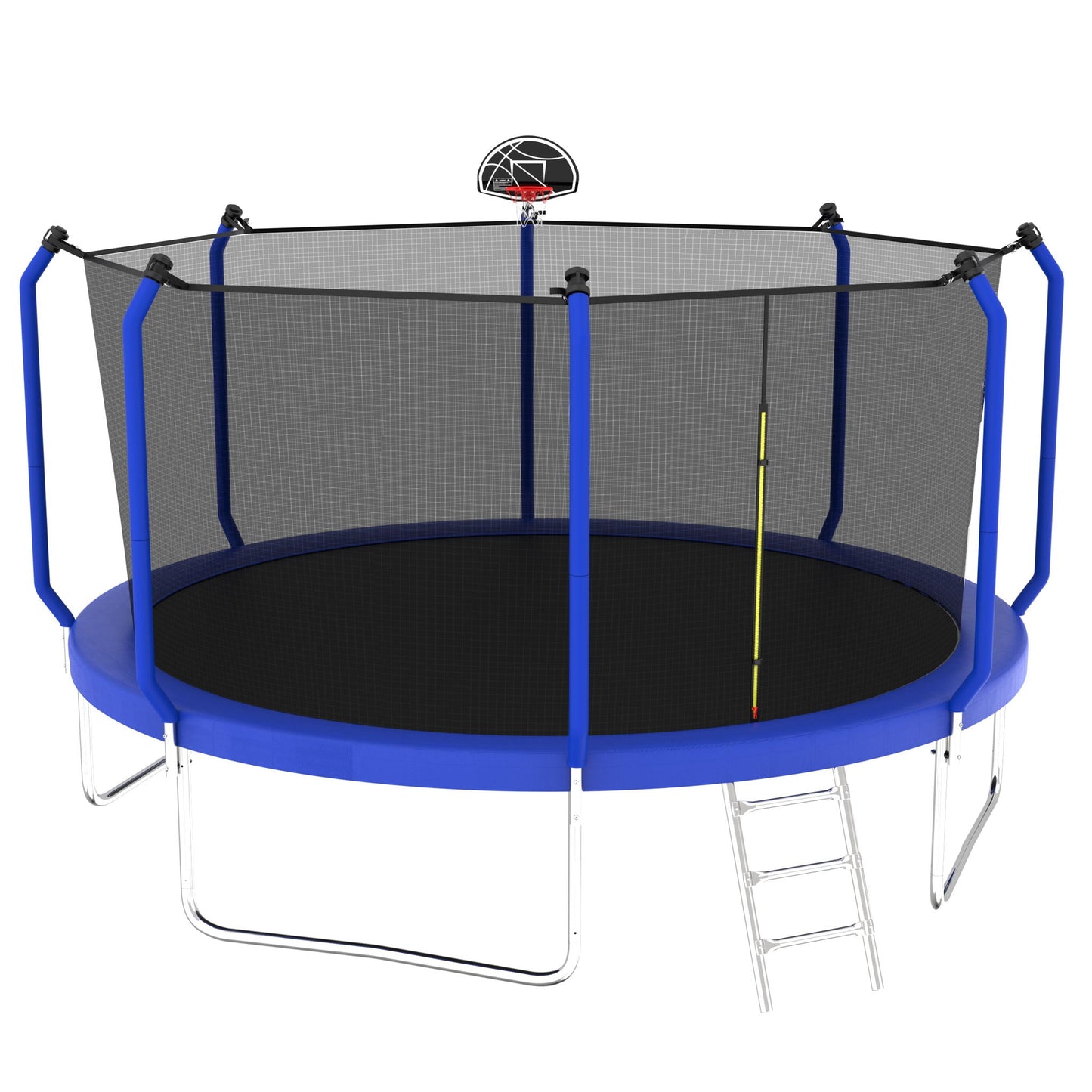 Outdoor Backyard Trampoline and Basketball Hoop