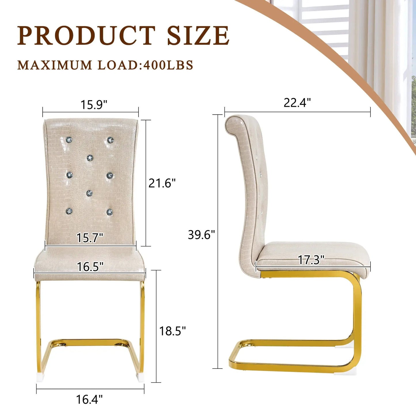 Elegant Faux Alligator Upholstered Dining Chairs