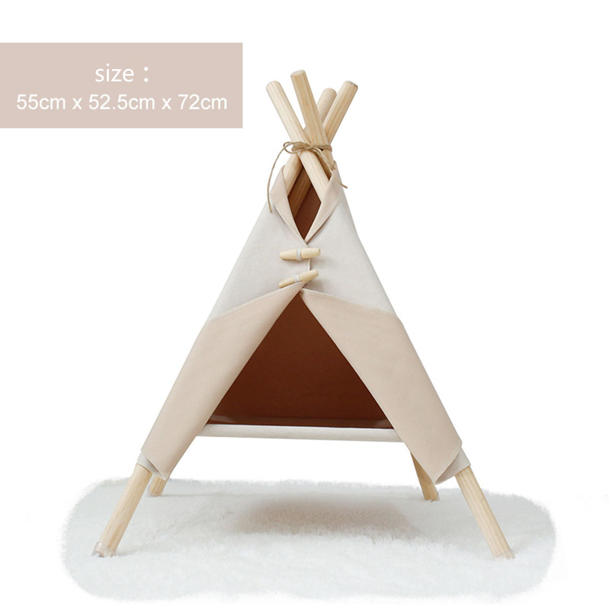 Cat tent by Sell My Stuff; beige teepee-style pet tent 55x52.5x72 cm on Tampa Garden Store on Tampa Home & Garden Store