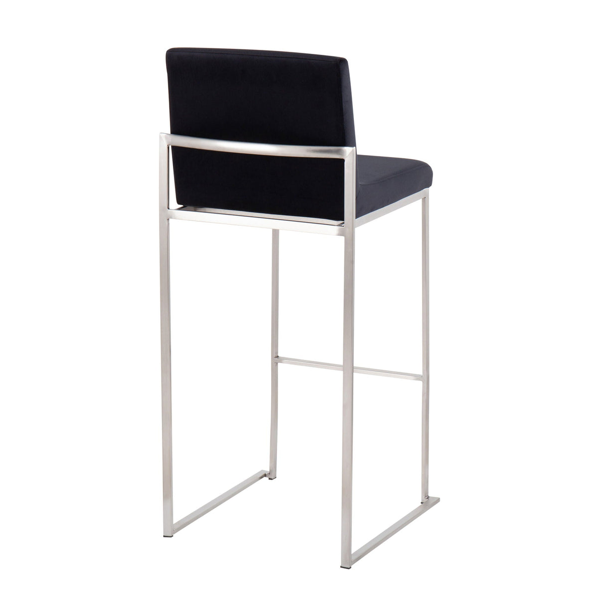 High-back barstool with black upholstered seat and chrome frame by HouseOfZazla on Tampa Home & Garden Store