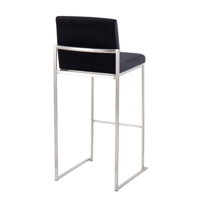 High-back barstool with black upholstered seat and chrome frame by HouseOfZazla on Tampa Home & Garden Store