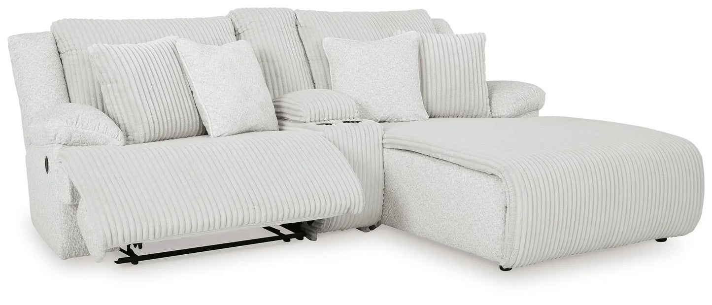 Top Tier Corduroy Reclining Sectional with Chaise