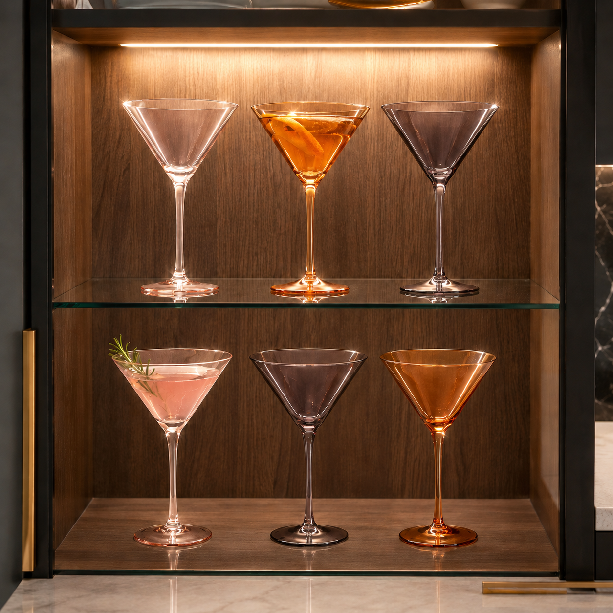 Venus Martini Cocktail Glassware and Set