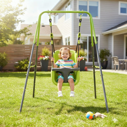 Compact Baby Swing With Safety Buckle And A Seat