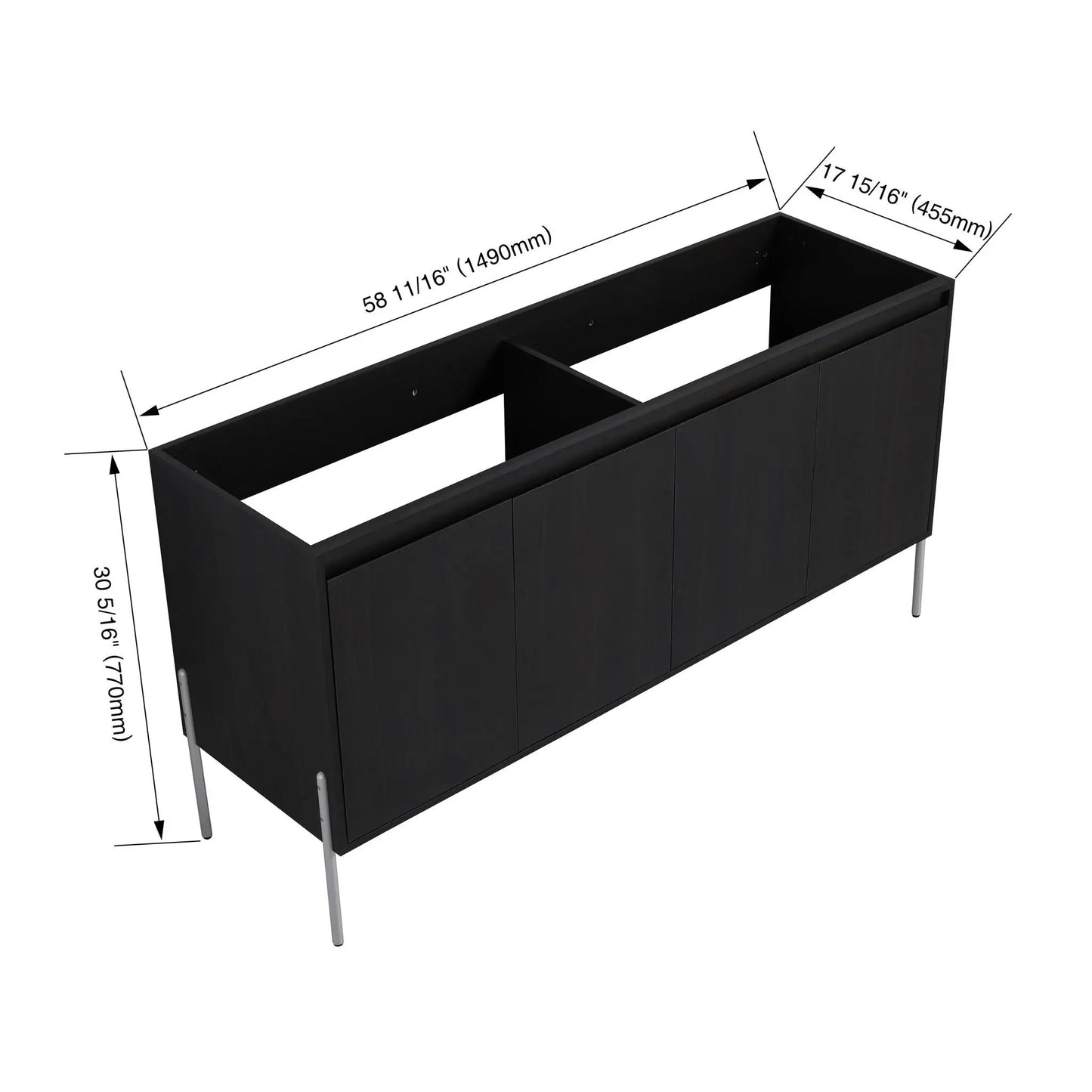 Black freestanding bathroom vanity with soft-close cabinet doors by Unique Piece Furniture on Tampa Home & Garden Store