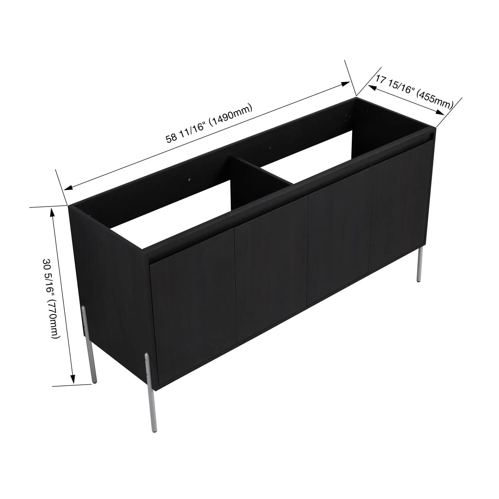 Black freestanding bathroom vanity with soft-close cabinet doors by Unique Piece Furniture on Tampa Home & Garden Store