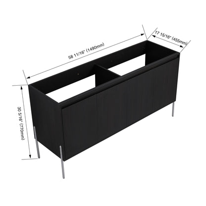 Freestanding bathroom vanity with soft-close doors, dark brown finish, HouseOfZazla vanities on Tampa Home & Garden Store