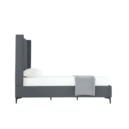 Promenade bed with upholstered gray headboard and slats by HouseOfZazla on Tampa Home & Garden Store