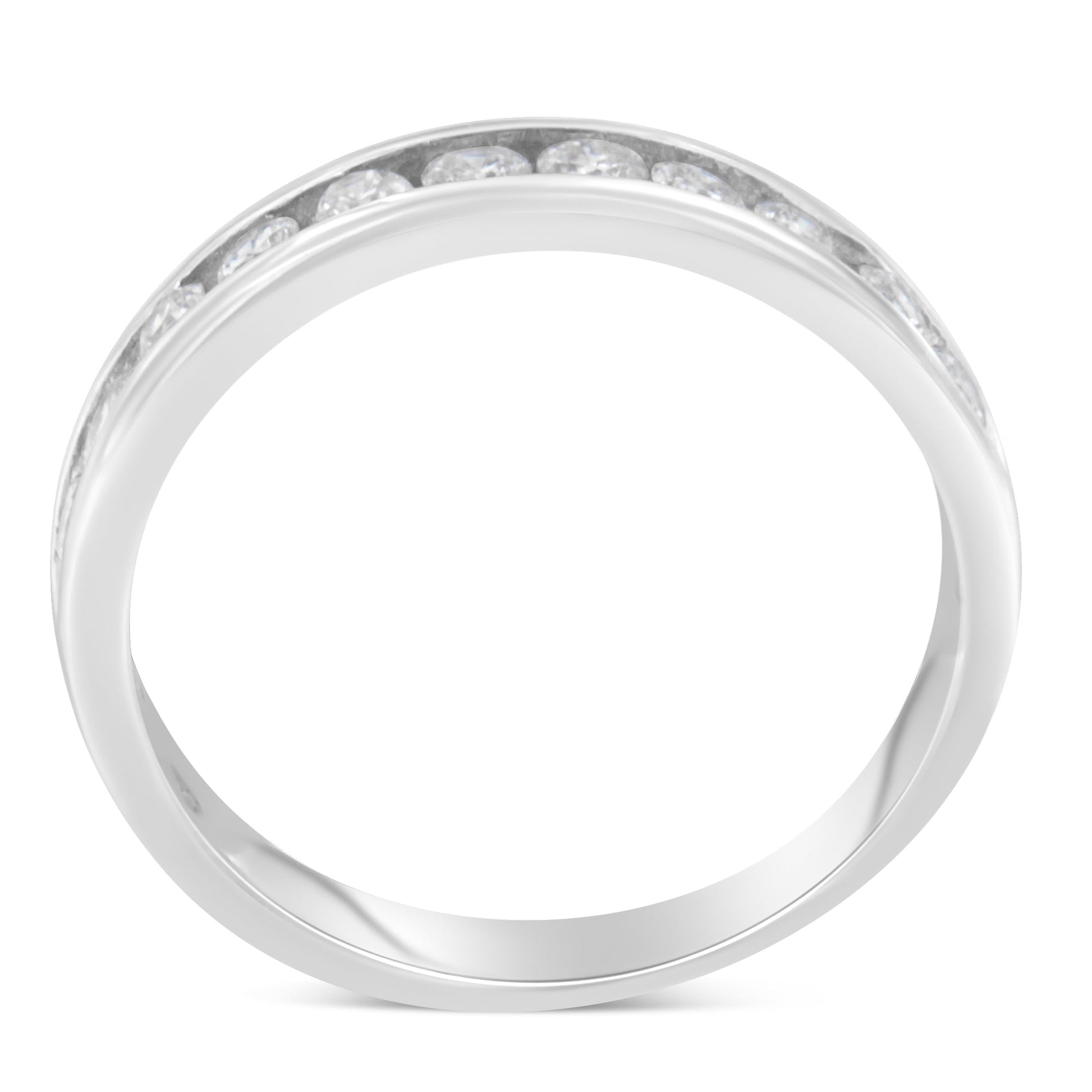 IGI-certified 1/2 cttw round diamonds channel-set eternity wedding band 18K white gold size 7 by Bids.com on Tampa Home & Garden Store