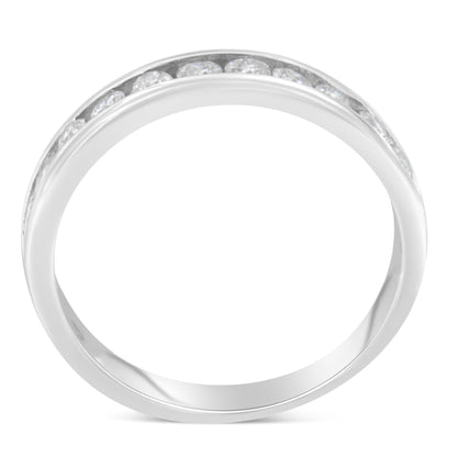 IGI-certified 1/2 cttw round diamonds channel-set eternity wedding band 18K white gold size 7 by Bids.com on Tampa Home & Garden Store
