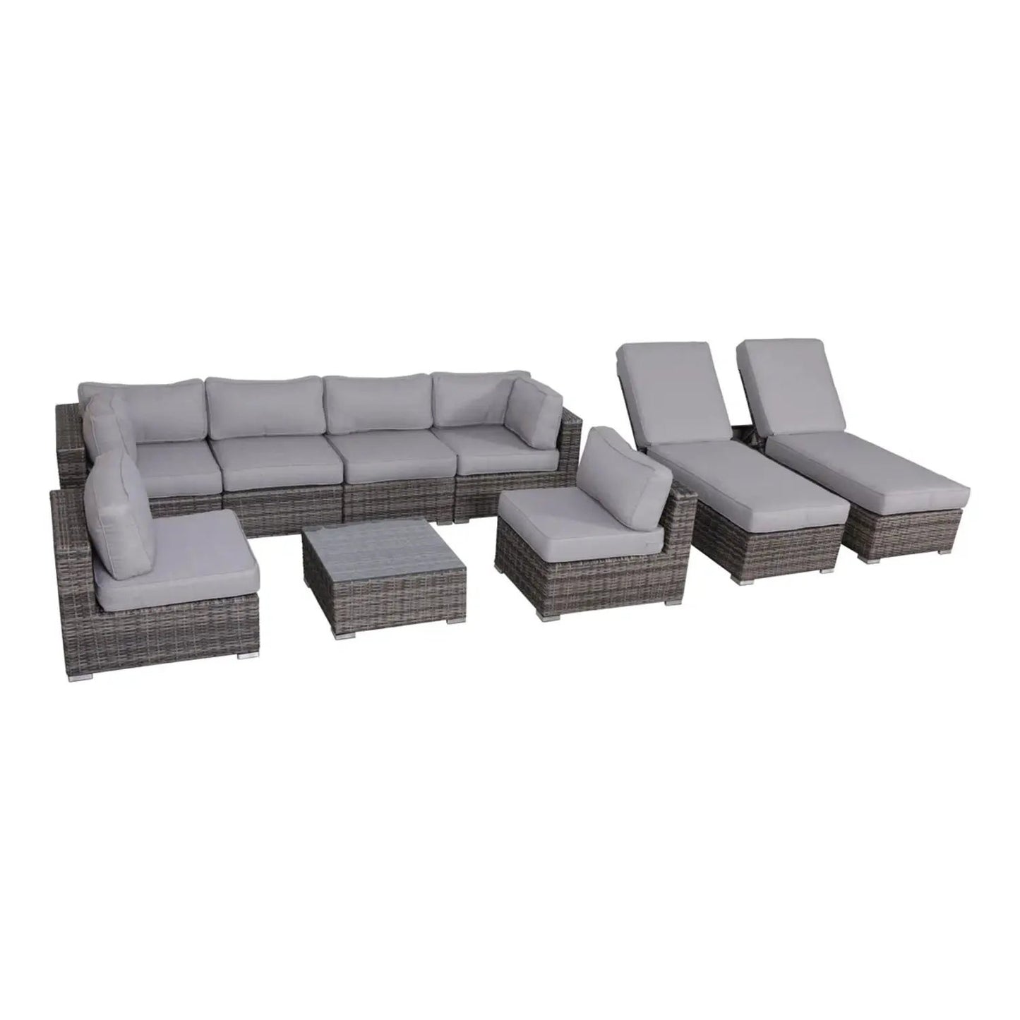 4-piece outdoor seating set with cushions, handcrafted wicker design by Unique Piece Furniture on Tampa Home & Garden Store
