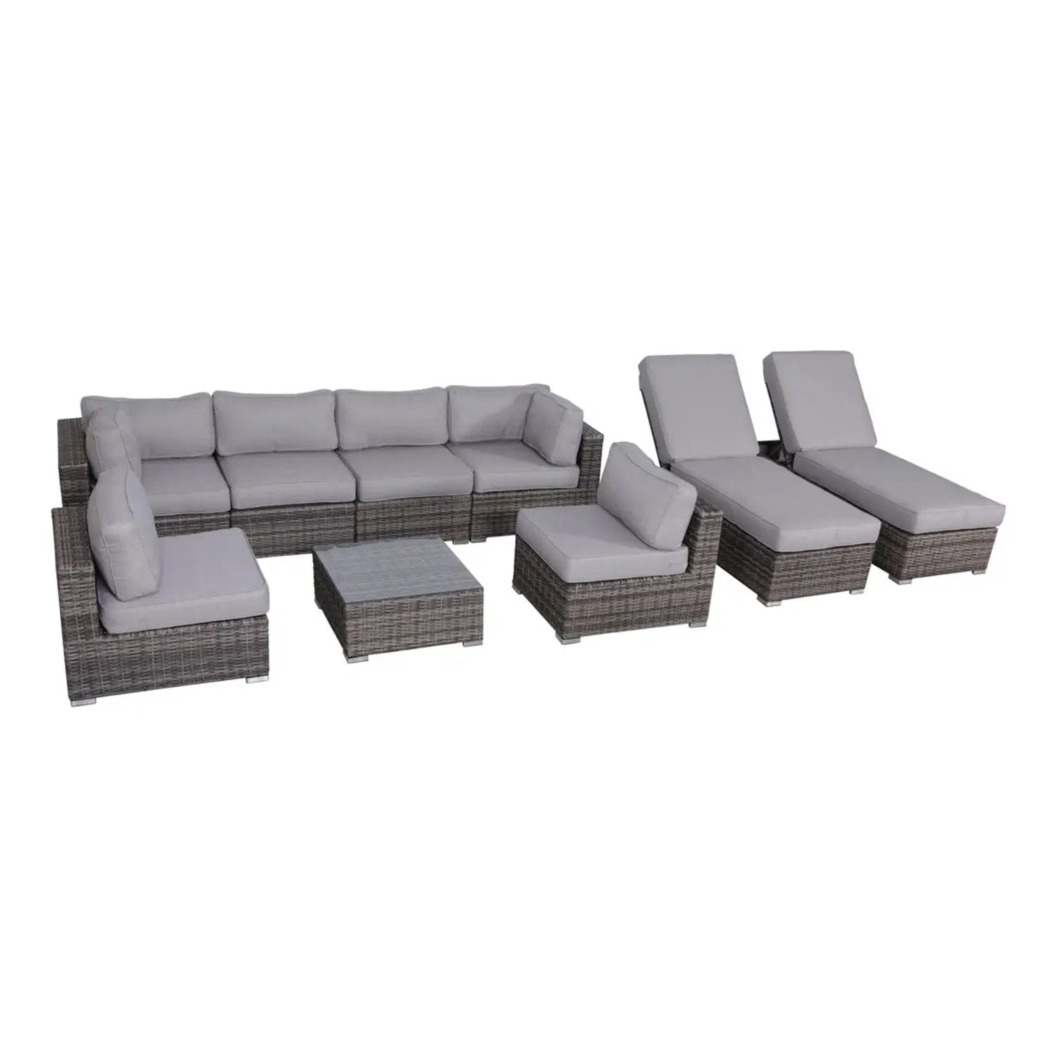 4-piece outdoor seating set with cushions, handcrafted wicker design by Unique Piece Furniture on Tampa Home & Garden Store