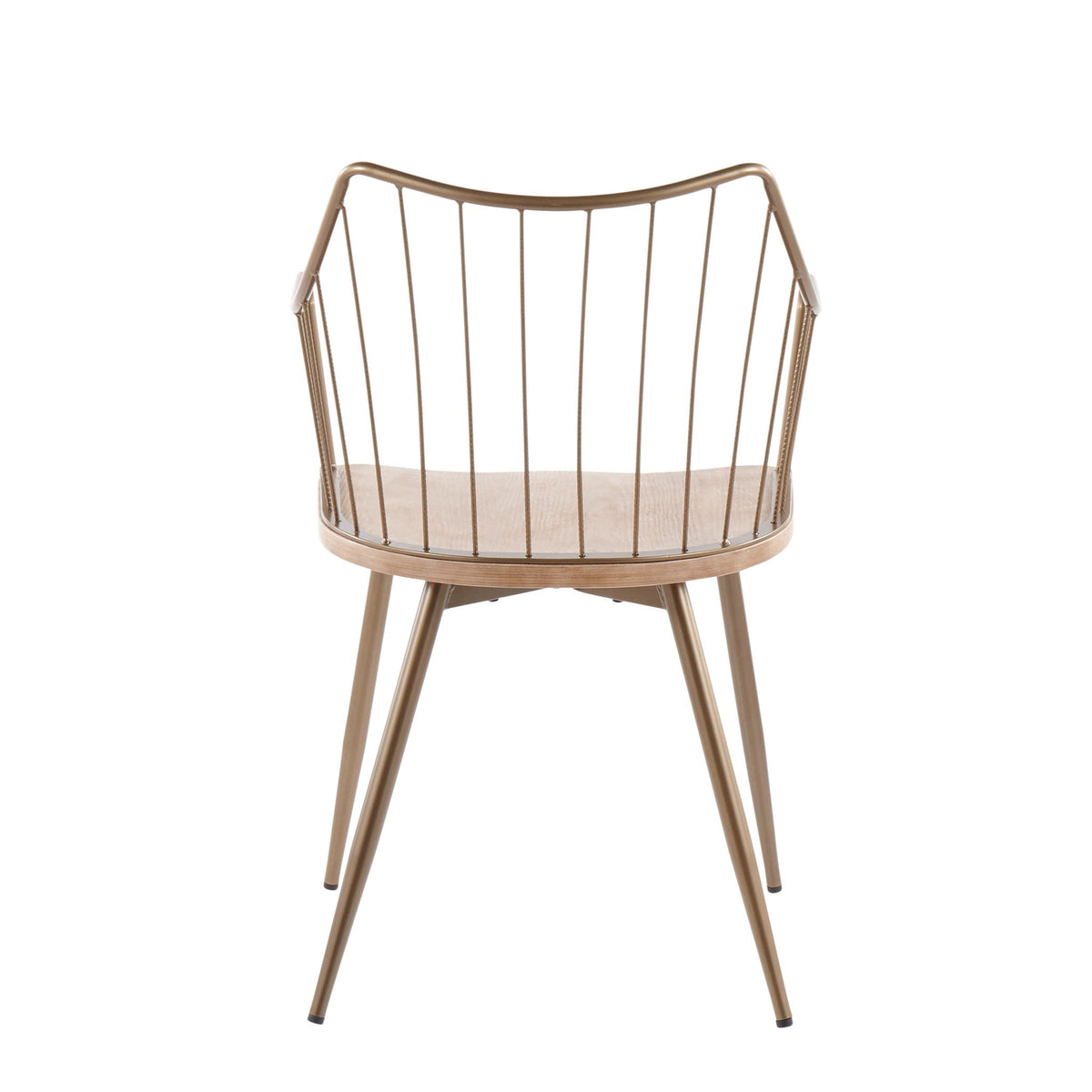 Winston Farmhouse Chair with metal frame in bronze beige, curved back and spindles, kid-sized on Tampa Home & Garden Store