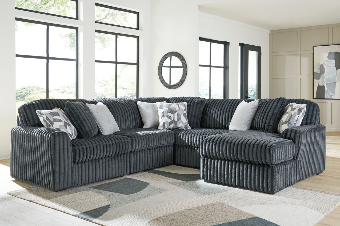 Midnight Madness Sectional and Jumbo Corduroy
