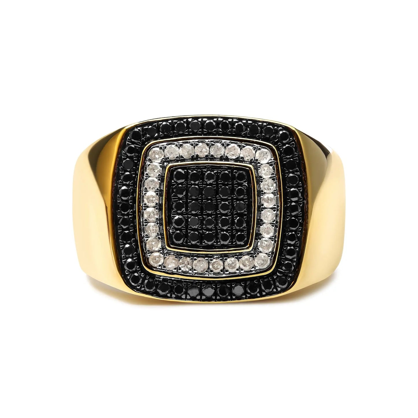 Men's 10K yellow gold ring with black and white treated diamonds, 3/4 cttw, size 10, Bids.com on Tampa Home & Garden Store