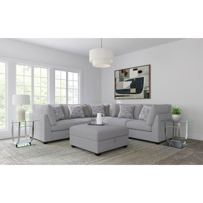 Lafayette modular sectional sofa 2-piece living room set in light gray fabric with ottoman on Tampa Home & Garden Store