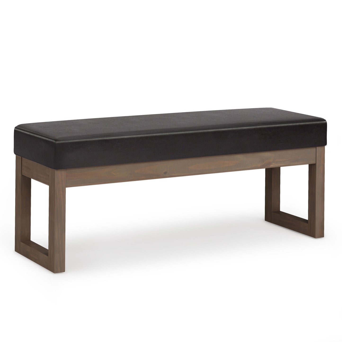 Milltown Upholstered Ottoman Bench With Driftwood