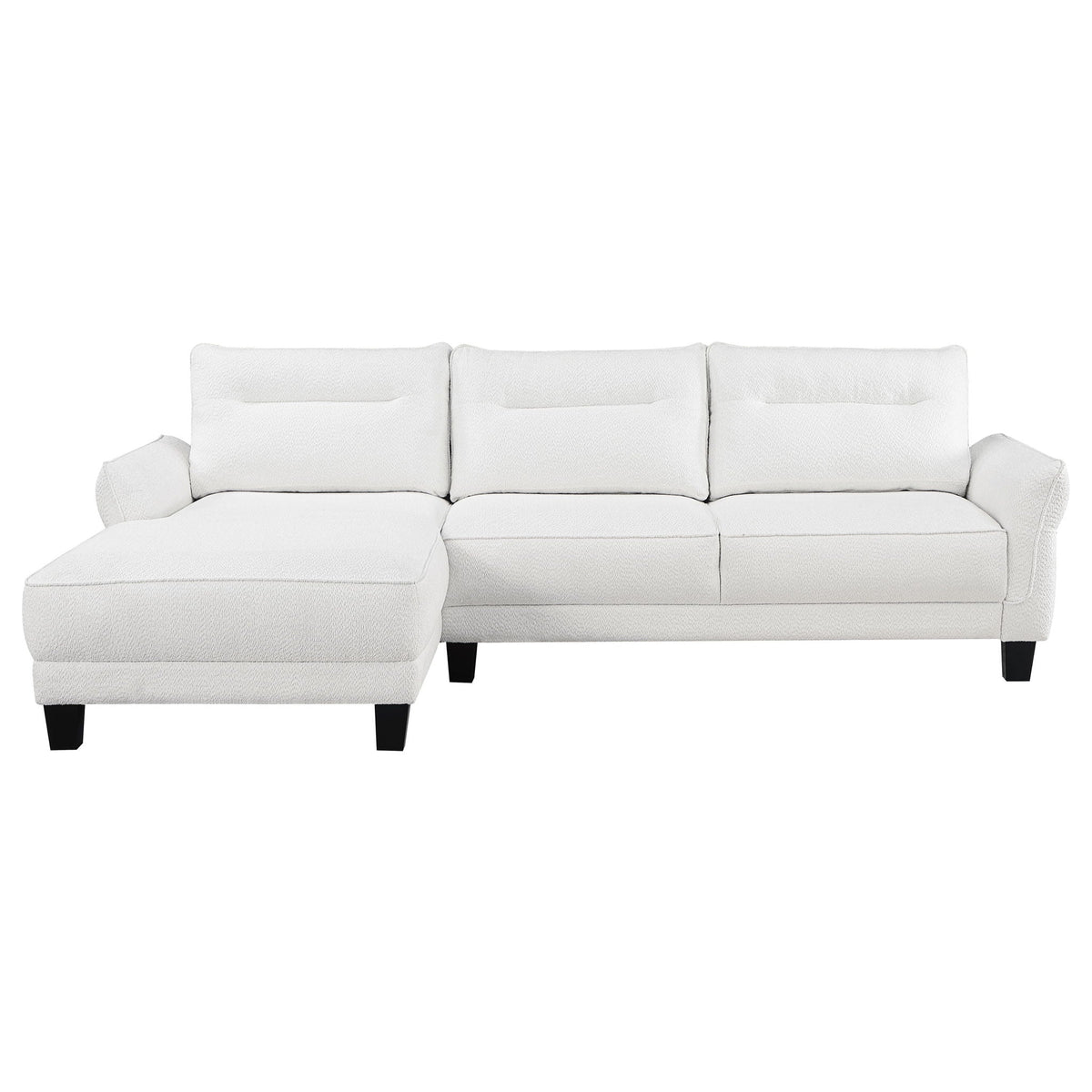 Granholm Upholstered Curved Arm Sectional Sofa with left chaise in white, HouseOfZazla on Tampa Home & Garden Store