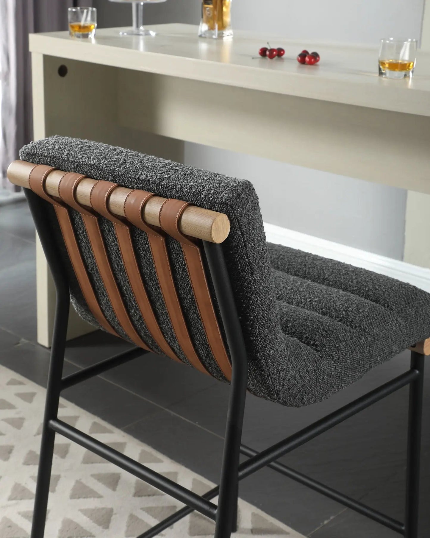 Lahni Boucle Fabric Counter Height Dining Chair