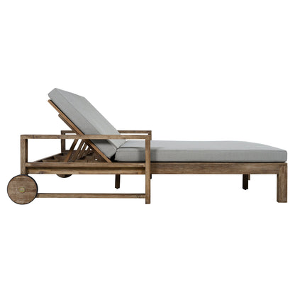 Farmhouse Wooden Outdoor Sunbed and Bench