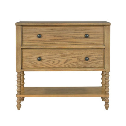 2-drawer accent chest natural wood finish with black knob pulls by HouseOfZazla for hall use on Tampa Home & Garden Store