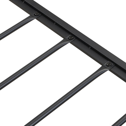 Black metal storage bed frame rail with screw joints on Tampa Home & Garden Store