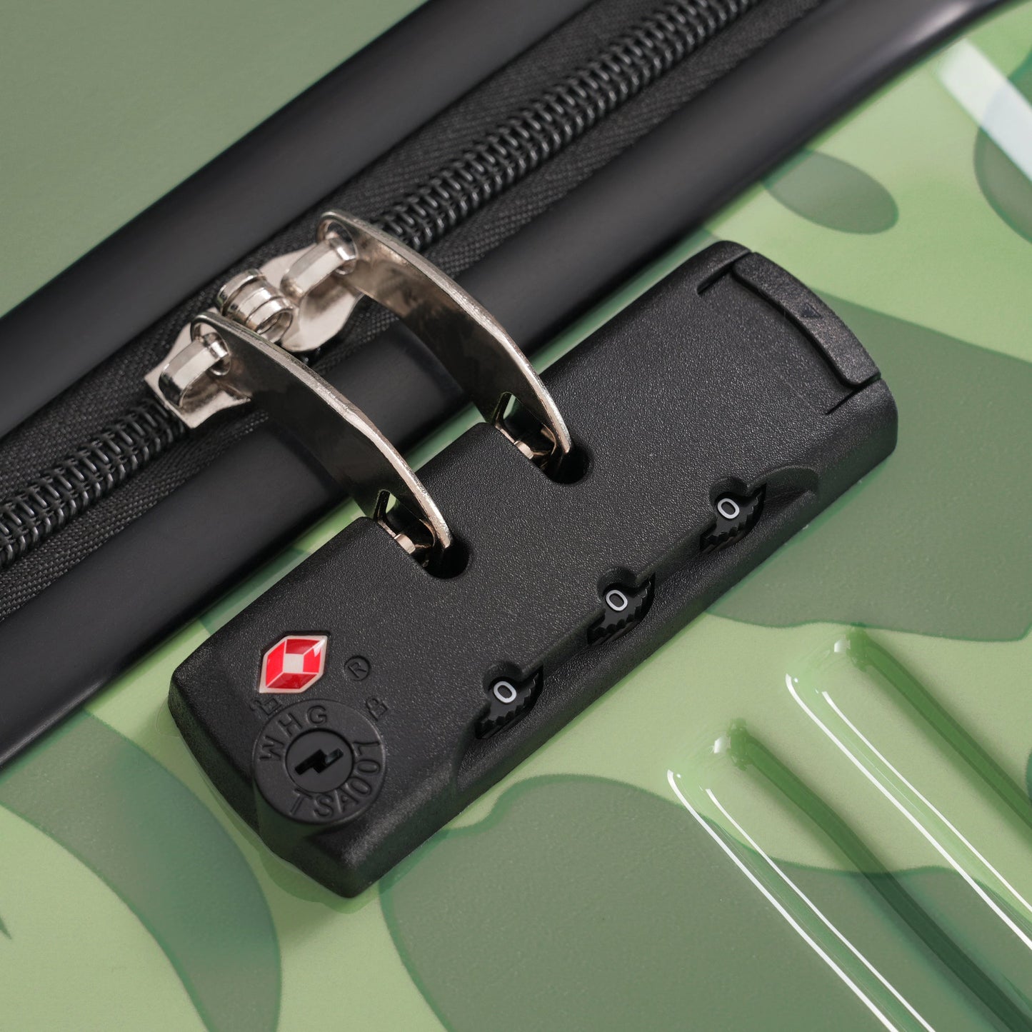 3-Piece hard shell black luggage set with silver zipper pulls GigaTech logo on Tampa Home & Garden Store