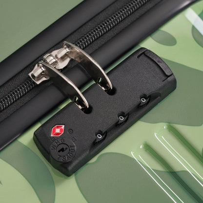 3-Piece hard shell black luggage set with silver zipper pulls GigaTech logo on Tampa Home & Garden Store