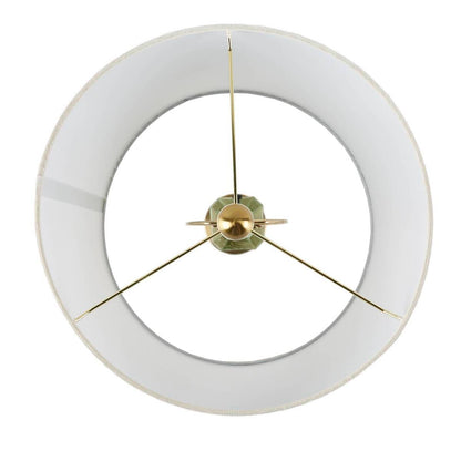 Faceted green glass table lamp with gold metal spokes and a white circular shade by HouseOfZazla on Tampa Home & Garden Store