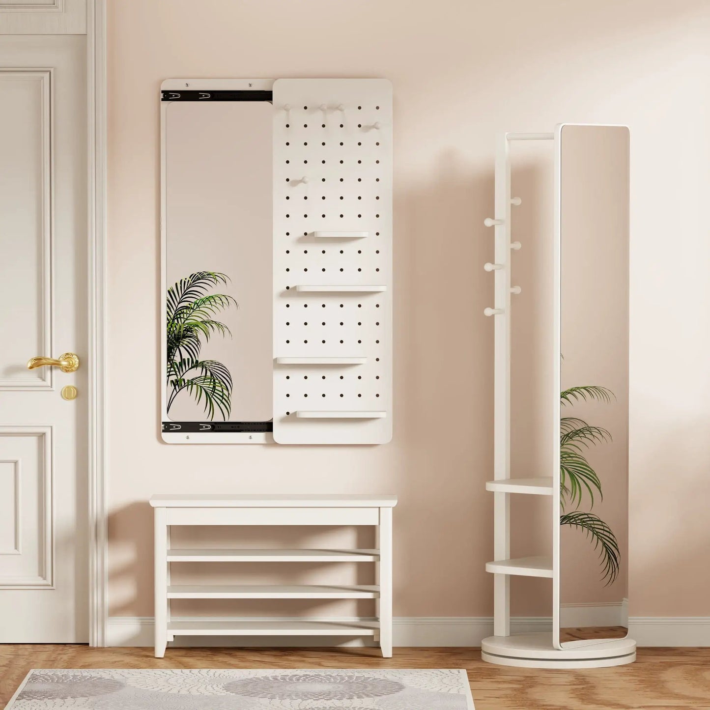 Wall Mounted Full Length Mirror with Hook