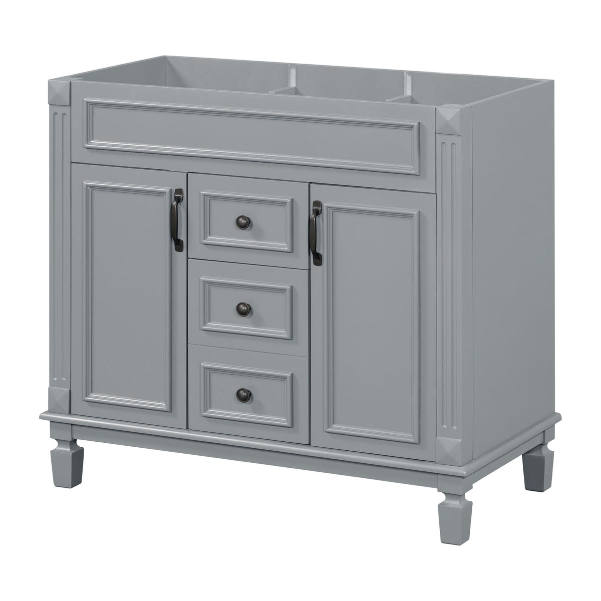 Bathroom vanity cabinet gray with raised panels and soft-close drawers by HouseOfZazla on Tampa Home & Garden Store