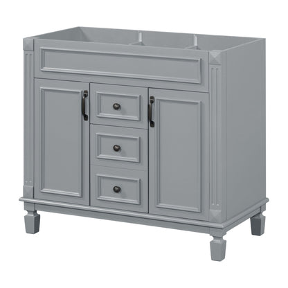 Bathroom vanity cabinet gray with raised panels and soft-close drawers by HouseOfZazla on Tampa Home & Garden Store