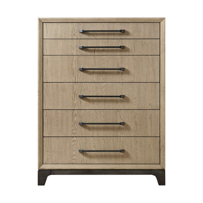 6 Drawer Chest brown wood finish with smooth glides, HouseOfZazla dresser on Tampa Home & Garden Store