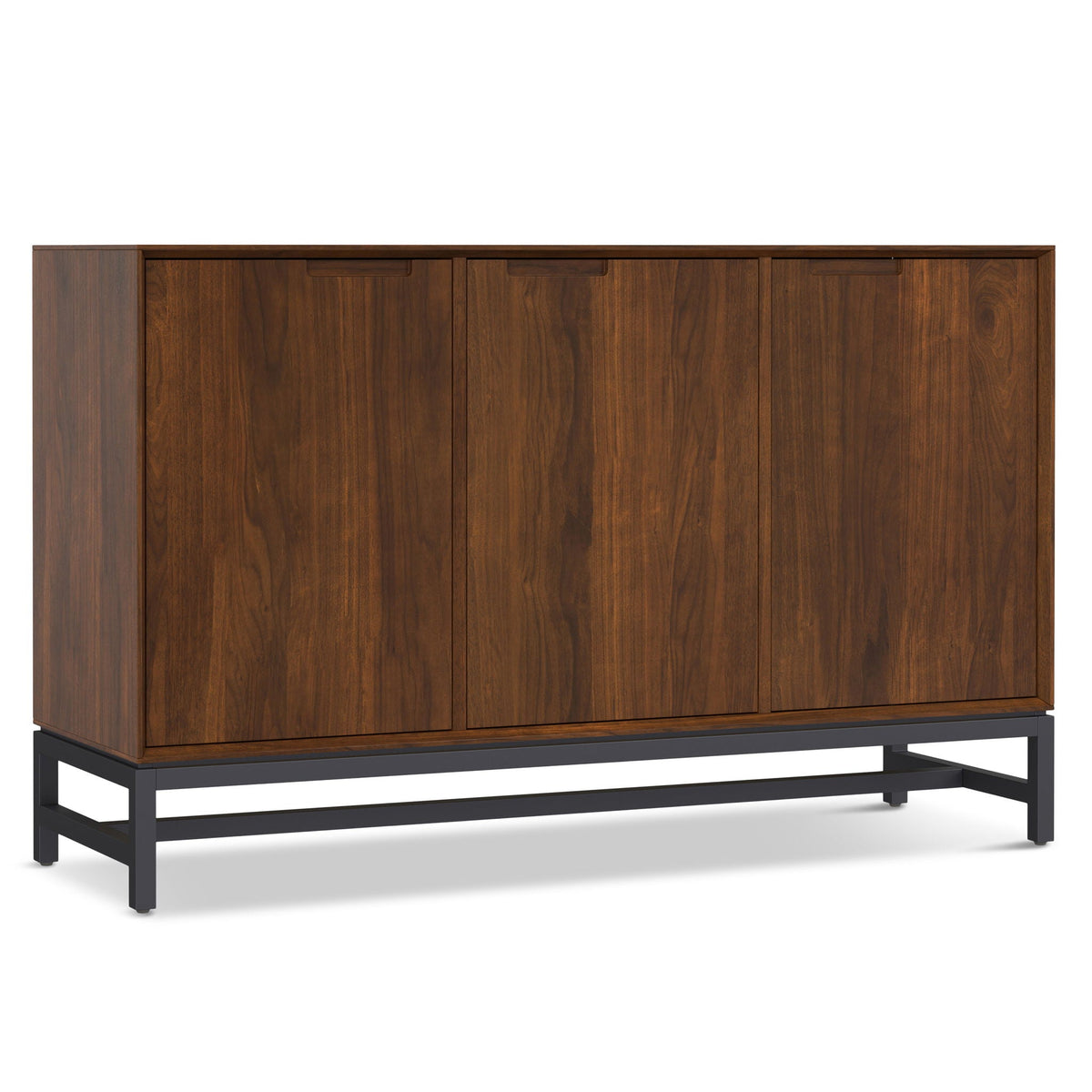 Natural Walnut 3-Door Sideboard Buffet with Adjustable Shelves on Tampa Home & Garden Store