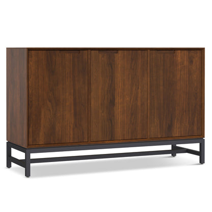 Natural Walnut 3-Door Sideboard Buffet with Adjustable Shelves on Tampa Home & Garden Store