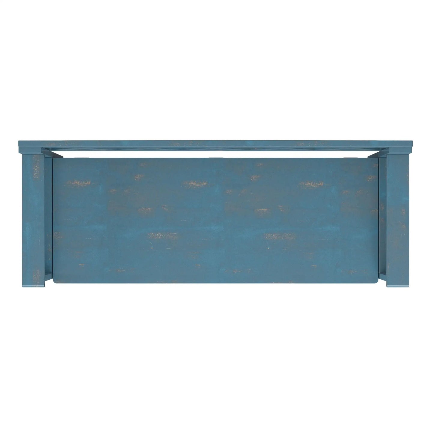 Amherst Handcrafted Entryway Storage Bench blue distressed finish by Unique Piece Furniture on Tampa Home & Garden Store